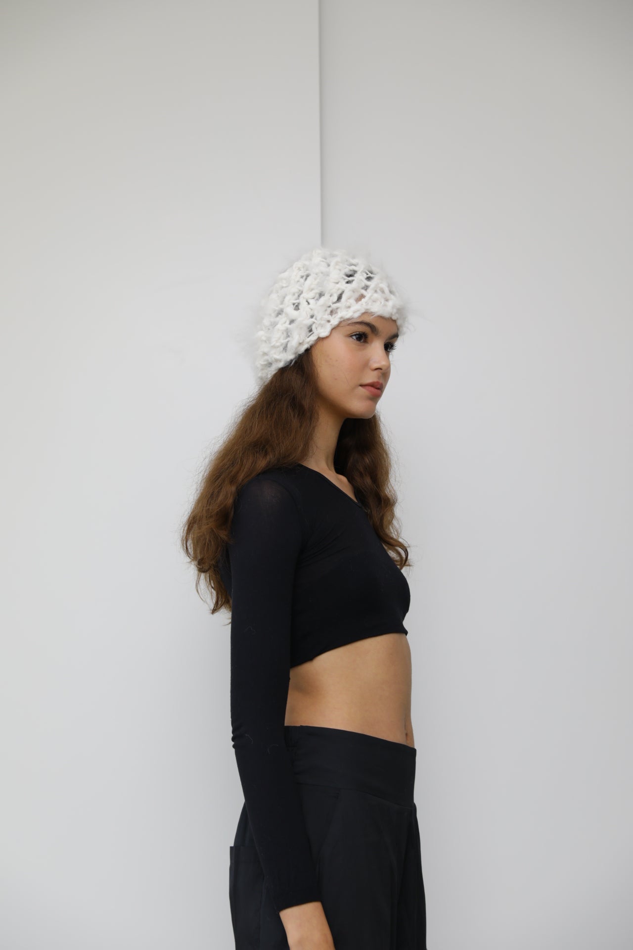 GOLA/GORRO ANGORÁ BRANCA • 100% FEITO À MÃO