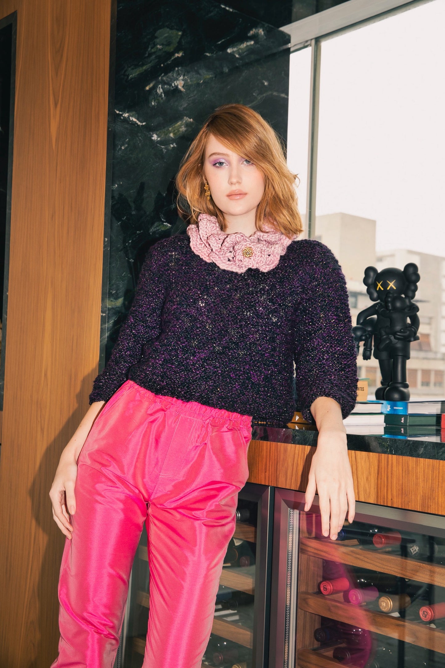 SUÉTER CROPPED ROXO BRILHO • 100% FEITO À MÃO